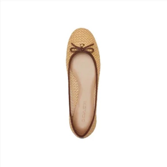 COACH Women's Abigail C Raffia Ballet Flats - Picture 3 of 13